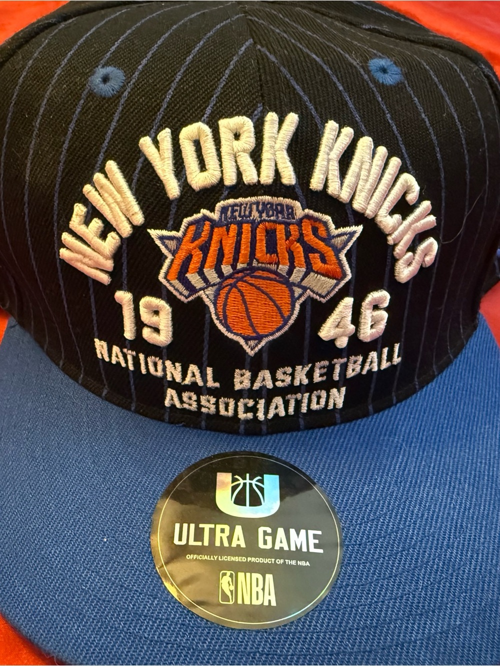 NBA Champions New York Knicks Black & Blue Official NBA Cap by Ultra Game